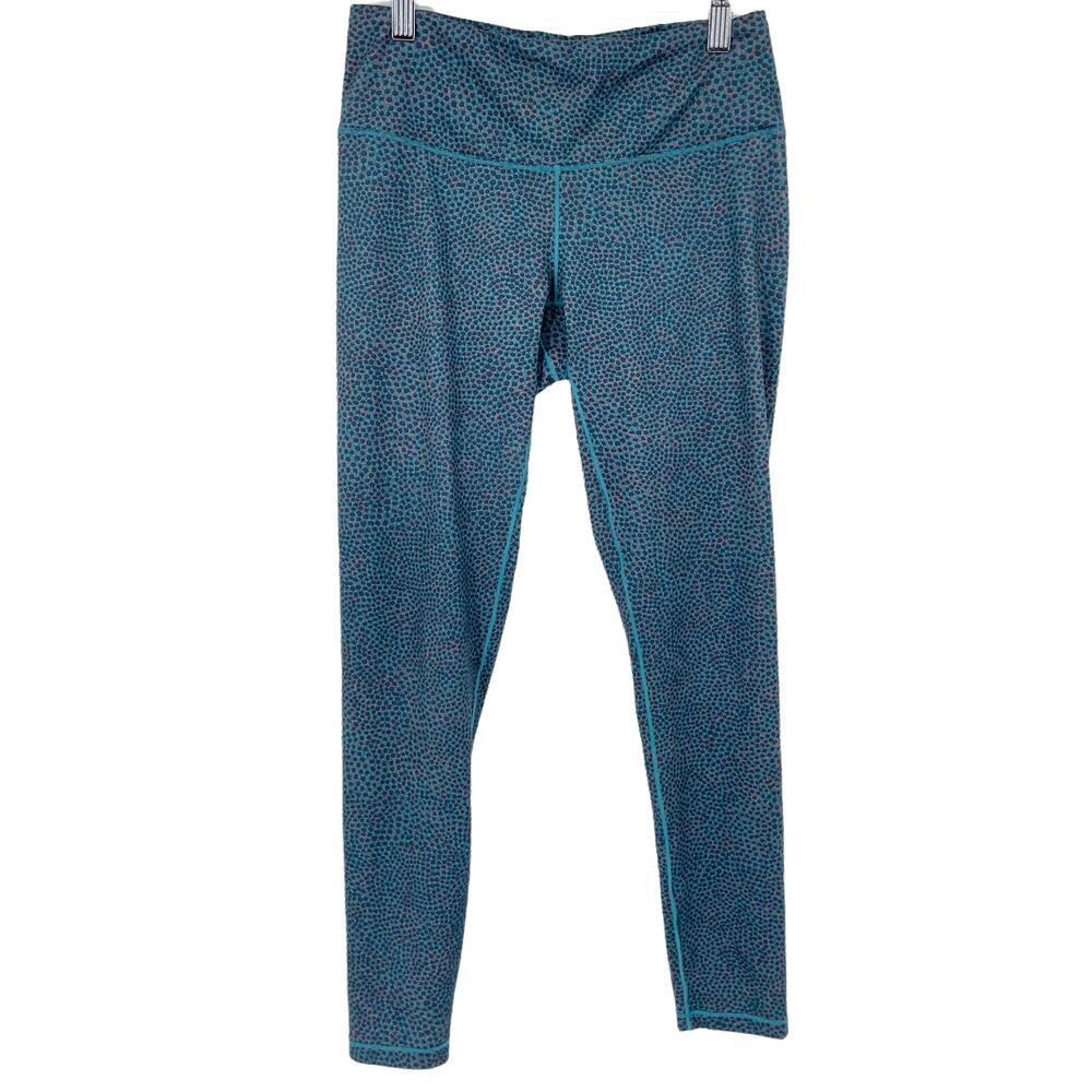 prAna Pillar Leggings Teal Marina Print‎ Small Yoga Pants Athletic Women's